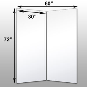 Mirrorlite® Folding Glassless Mirror(2 Panels) 60" x 72" x 1"(Opened) 30" x 72" x 2"(Folded)