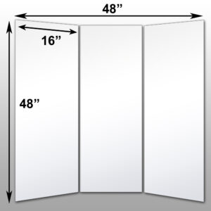 Mirrorlite® Folding Glassless Mirror(3 Panels) 48" x 48" x .75"(Opened) 16" x 48" x 2.25"(Folded)