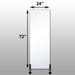Mirrorlite® Vertical Free Standing Glassless Mirror 24" x 72" x 1.25"