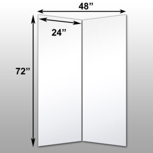 Mirrorlite® Folding Glassless Mirror(2 Panels) 48" x 72" x 1"(Opened) 24" x 72" x 2"(Folded)