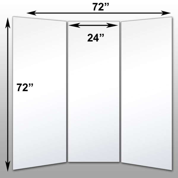 Mirrorlite® Folding Glassless Mirror(3 Panels) 72" x 72" x 1"(Opened) 24" x 72" x 3"(Folded)