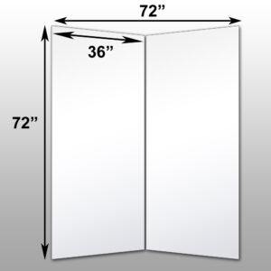 Mirrorlite® Folding Glassless Mirror(2 Panels) 72" x 72" x 1"(Opened) 36" x 72" x 2"(Folded)