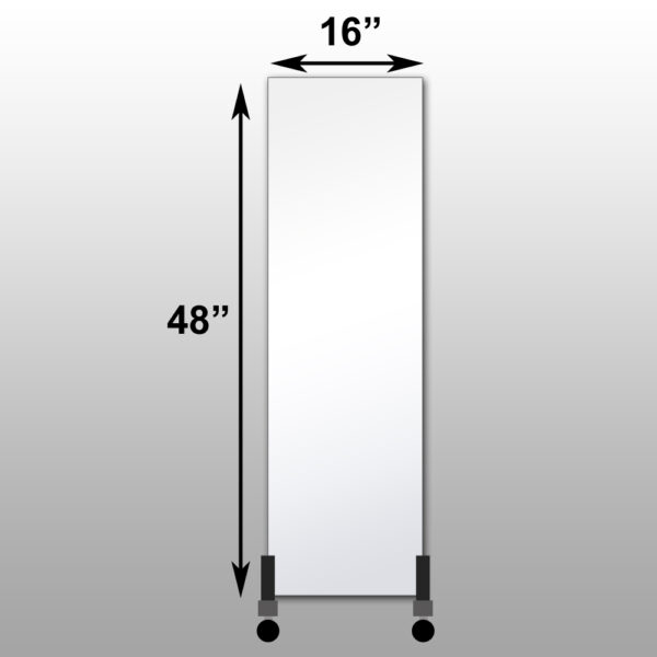 Mirrorlite® Vertical Free Standing Physical Activity Glassless Mirror 16" x 48" x .75"