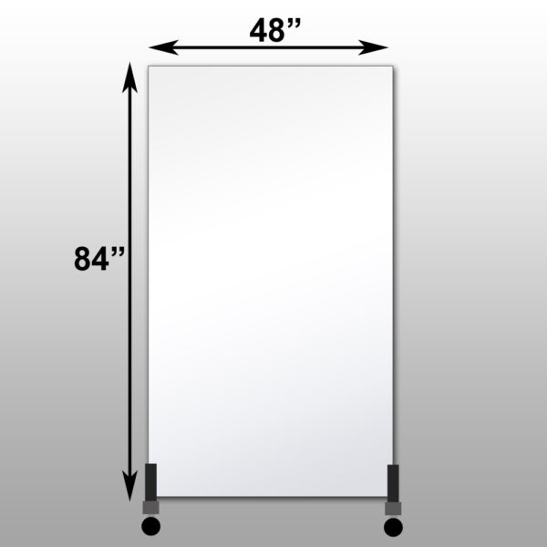 Mirrorlite® Vertical Free Standing Glassless Mirror 48" x 84" x 1.25"