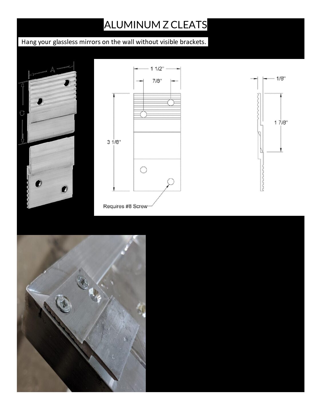 Z Cleats (pair) Glassless Mirror